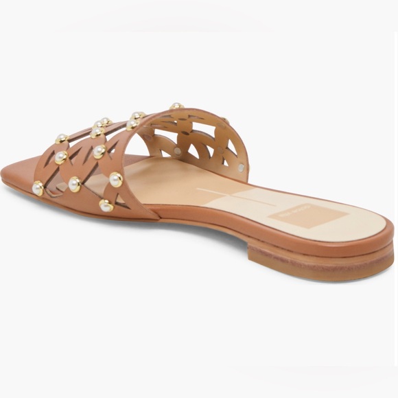 Dolce Vita Berrit Studded Saddle Slide Sandals Size 10 NWT Chic Leather Slides - Picture 2 of 12